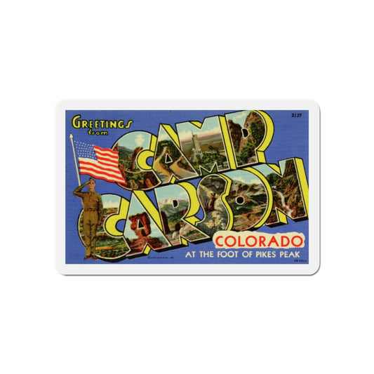 Camp Carson Colorado (Greeting Postcards) Die-Cut Magnet-6 × 6"-The Sticker Space