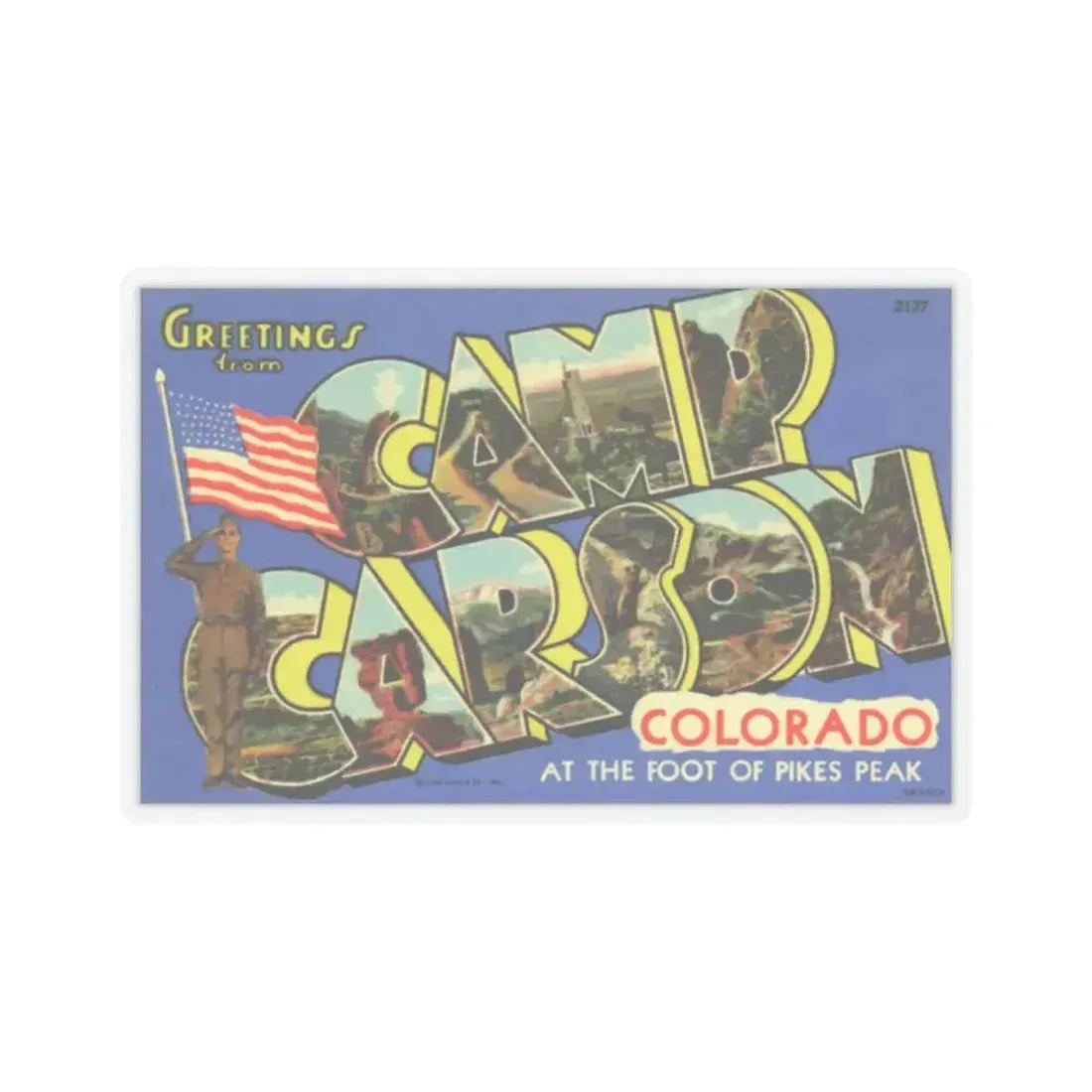 Camp Carson Colorado (Greeting Postcards) STICKER Vinyl Kiss-Cut Decal 2 Inch Transparent - The Sticker Space