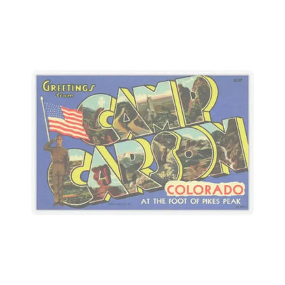Camp Carson Colorado (Greeting Postcards) STICKER Vinyl Kiss-Cut Decal 3 Inch Transparent - The Sticker Space