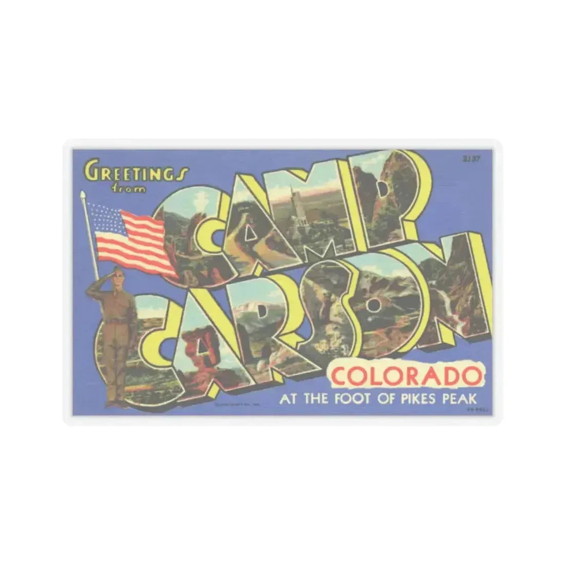 Camp Carson Colorado (Greeting Postcards) STICKER Vinyl Kiss-Cut Decal 6 Inch Transparent - The Sticker Space