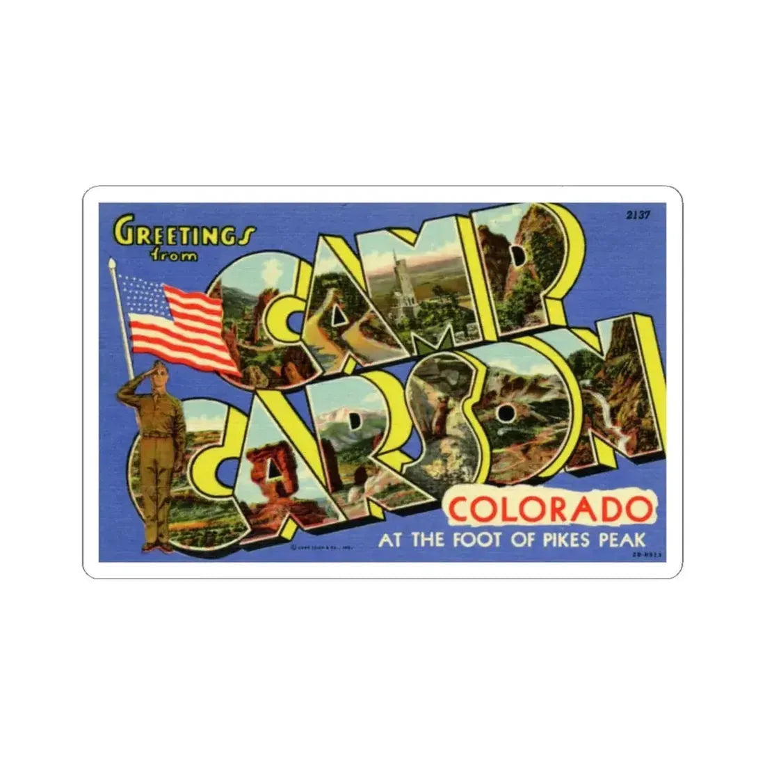 Camp Carson Colorado (Greeting Postcards) STICKER Vinyl Kiss-Cut Decal 6 Inch White - The Sticker Space