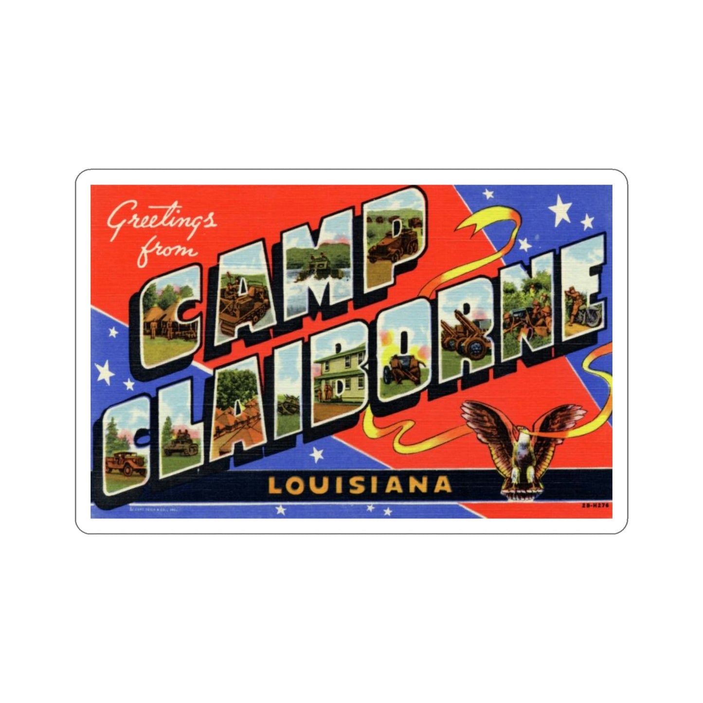 Camp Claiborne Louisiana (Greeting Cards) STICKER Vinyl Die-Cut Decal-5 Inch-The Sticker Space