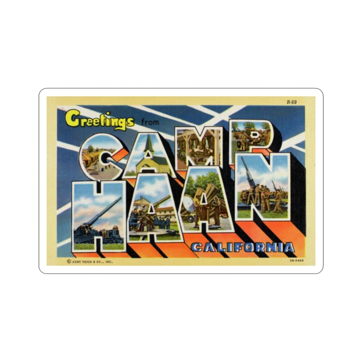 Camp Haan California (Greeting Cards) STICKER Vinyl Die-Cut Decal-2 Inch-The Sticker Space