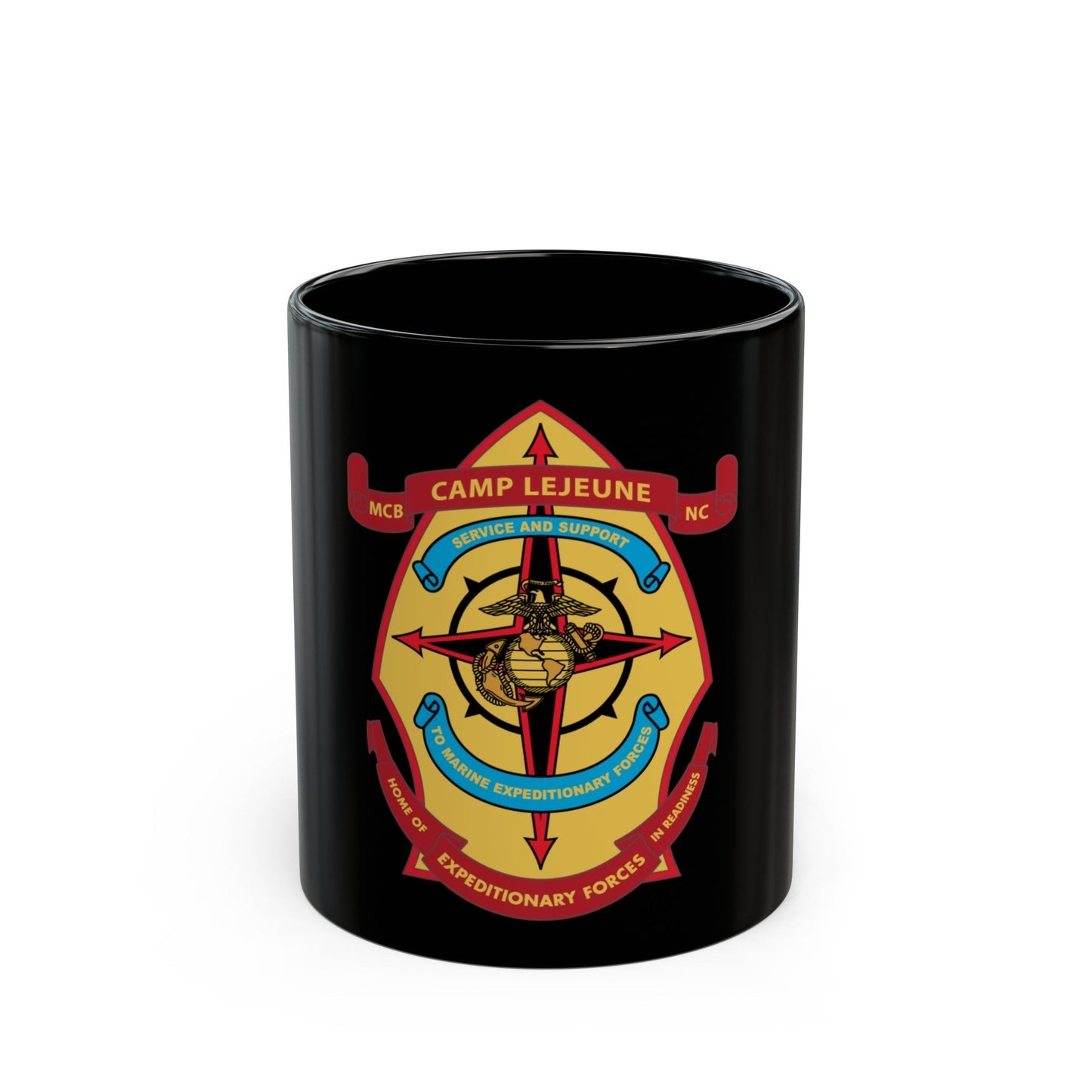 Camp Lejeune Expeditionary (USMC) Black Coffee Mug-11oz-The Sticker Space