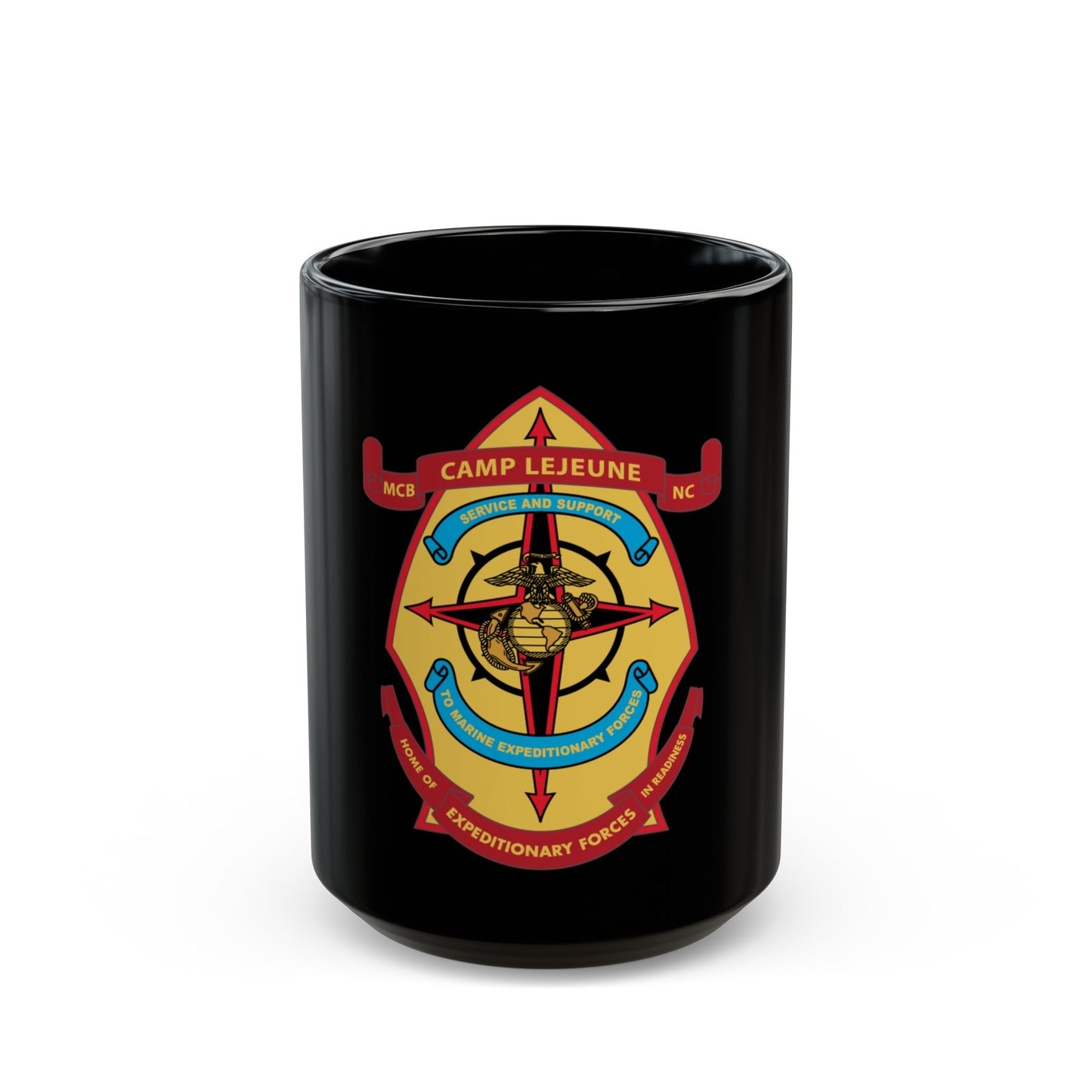 Camp Lejeune Expeditionary (USMC) Black Coffee Mug-15oz-The Sticker Space