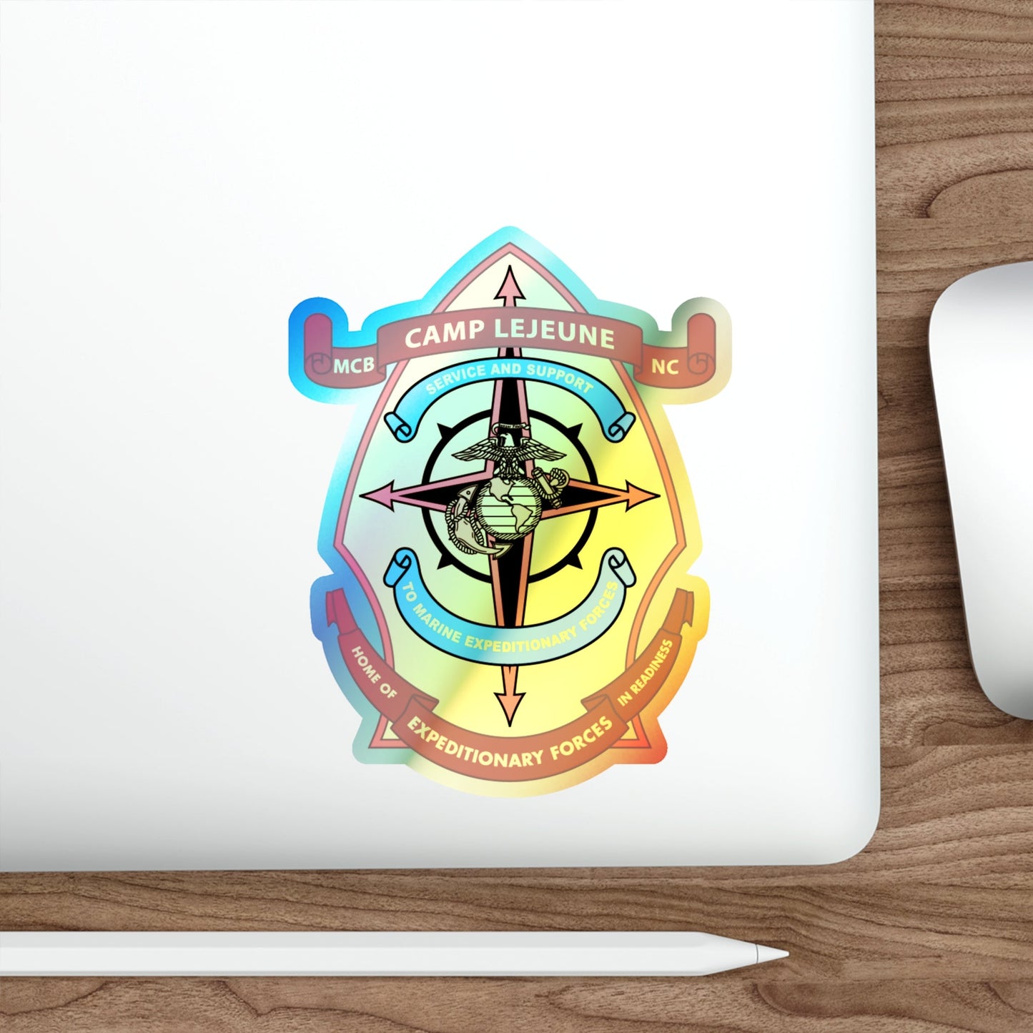 Camp Lejeune Expeditionary (USMC) Holographic STICKER Die-Cut Vinyl Decal-The Sticker Space