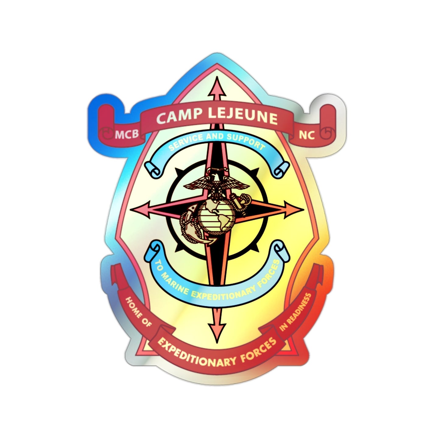 Camp Lejeune Expeditionary (USMC) Holographic STICKER Die-Cut Vinyl Decal-2 Inch-The Sticker Space