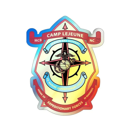 Camp Lejeune Expeditionary (USMC) Holographic STICKER Die-Cut Vinyl Decal 6 Inch Holographic - The Sticker Space