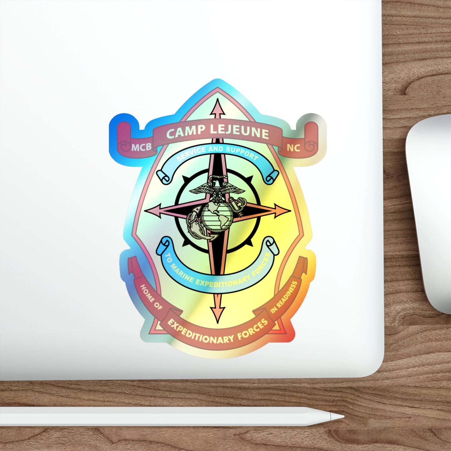 Camp Lejeune Expeditionary (USMC) Holographic STICKER Die-Cut Vinyl Decal-The Sticker Space