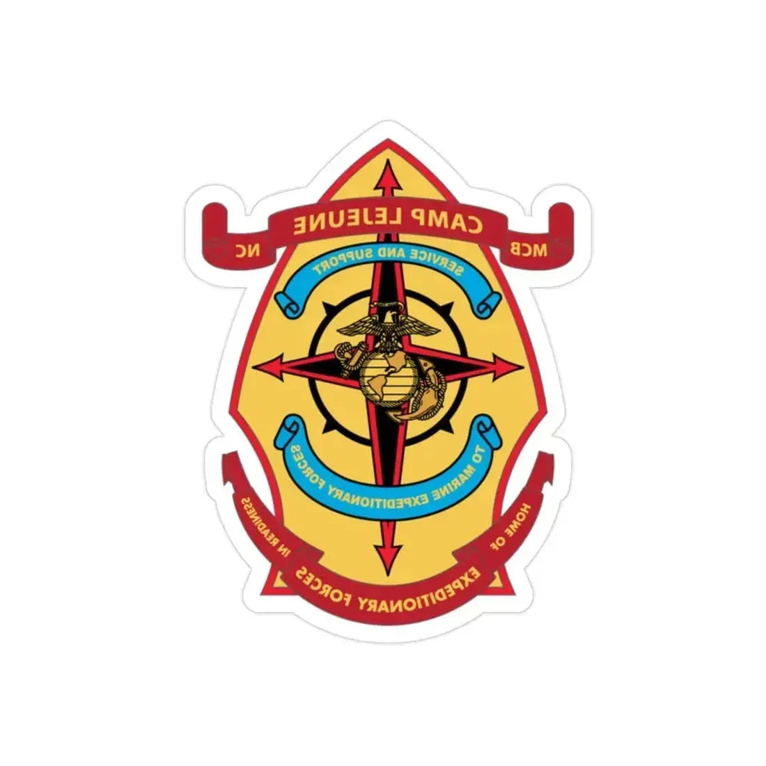 Camp Lejeune Expeditionary (USMC) REVERSE PRINT Transparent Die-Cut STICKER 2 Inch Die-Cut Transparent - The Sticker Space