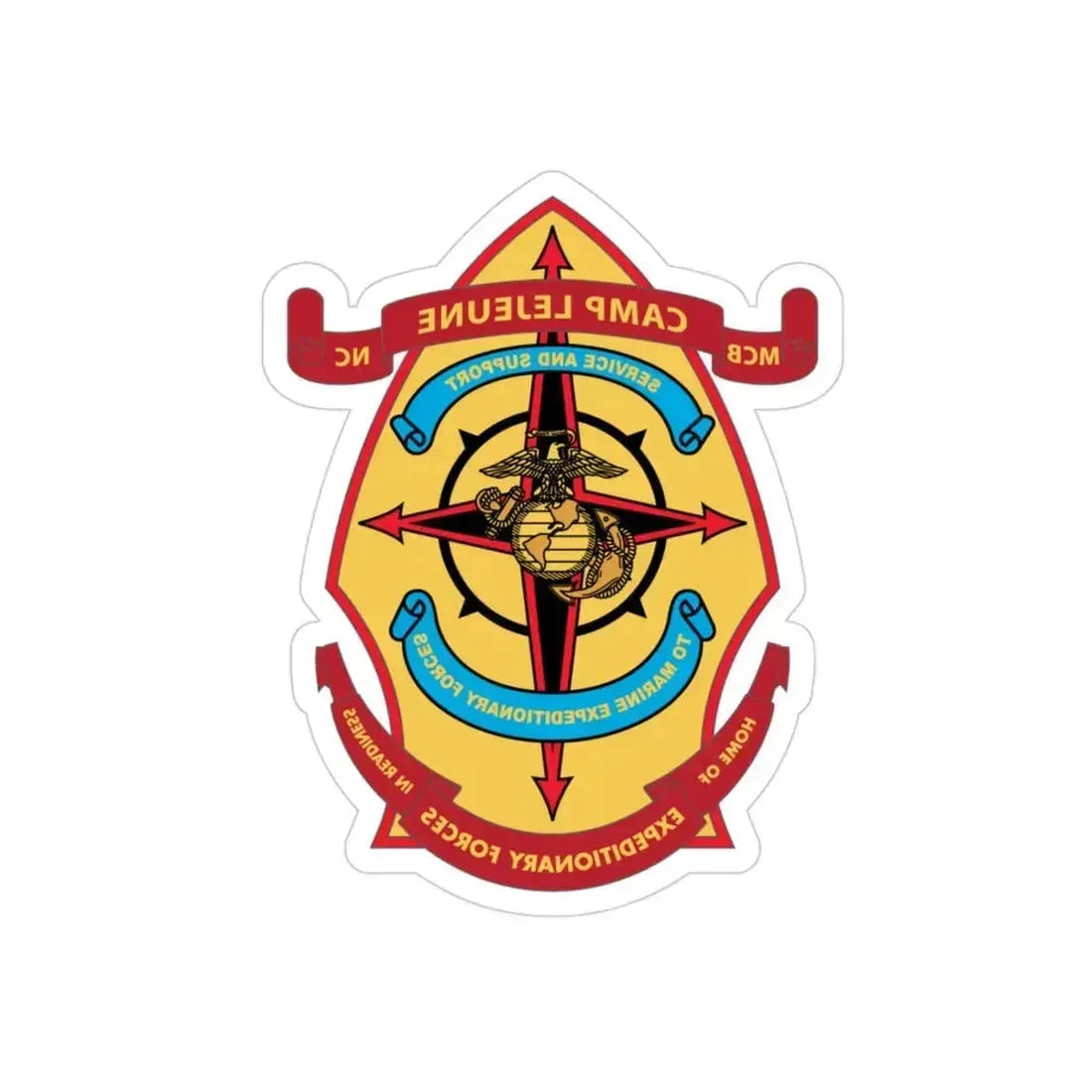 Camp Lejeune Expeditionary (USMC) REVERSE PRINT Transparent Die-Cut STICKER 3 Inch Die-Cut Transparent - The Sticker Space