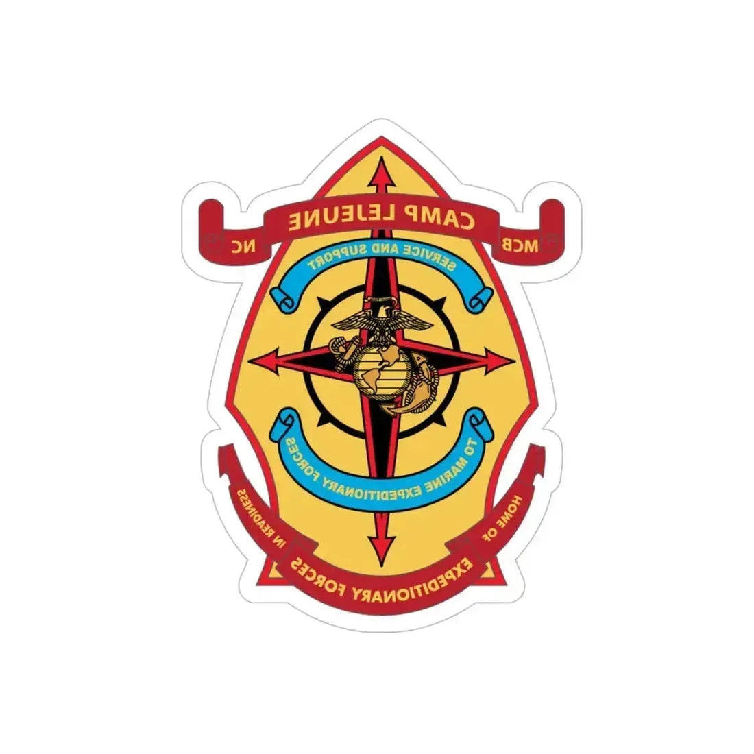 Camp Lejeune Expeditionary (USMC) REVERSE PRINT Transparent Die-Cut STICKER 6 Inch Die-Cut Transparent - The Sticker Space