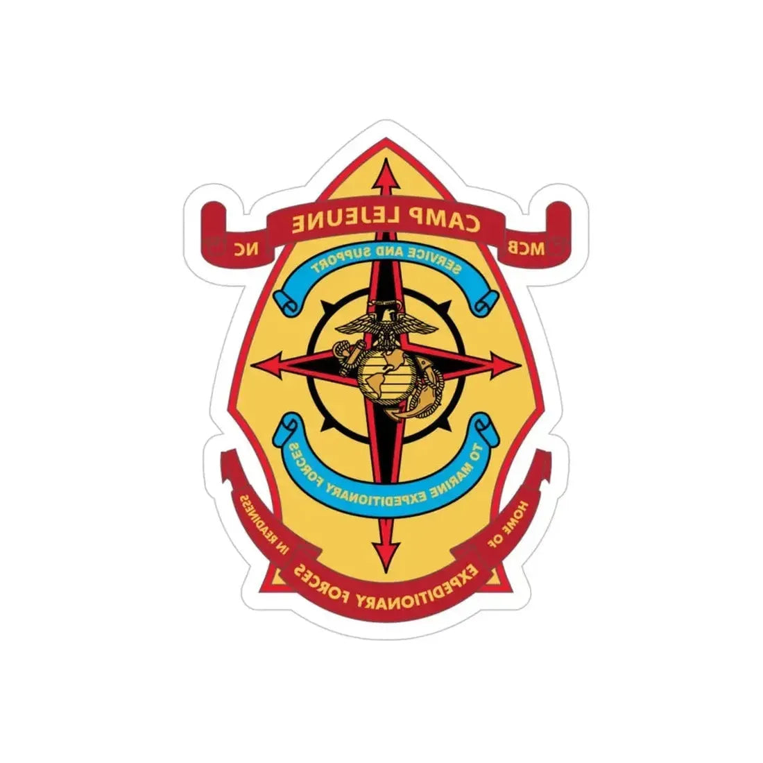 Camp Lejeune Expeditionary (USMC) REVERSE PRINT Transparent Die-Cut STICKER - The Sticker Space
