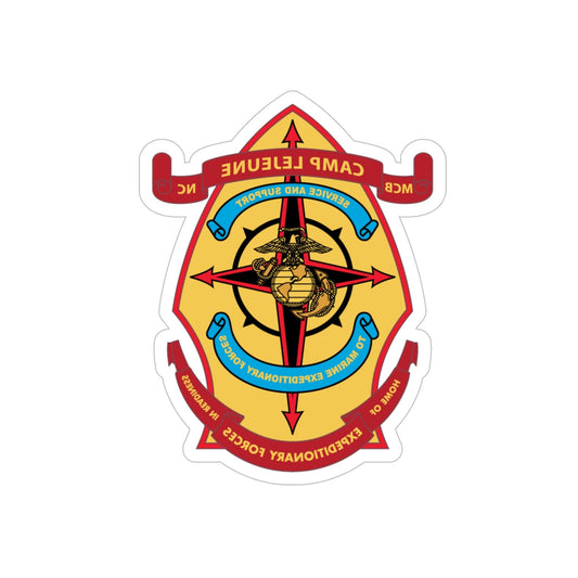 Camp Lejeune Expeditionary (USMC) REVERSE PRINT Transparent STICKER-6 Inch-The Sticker Space