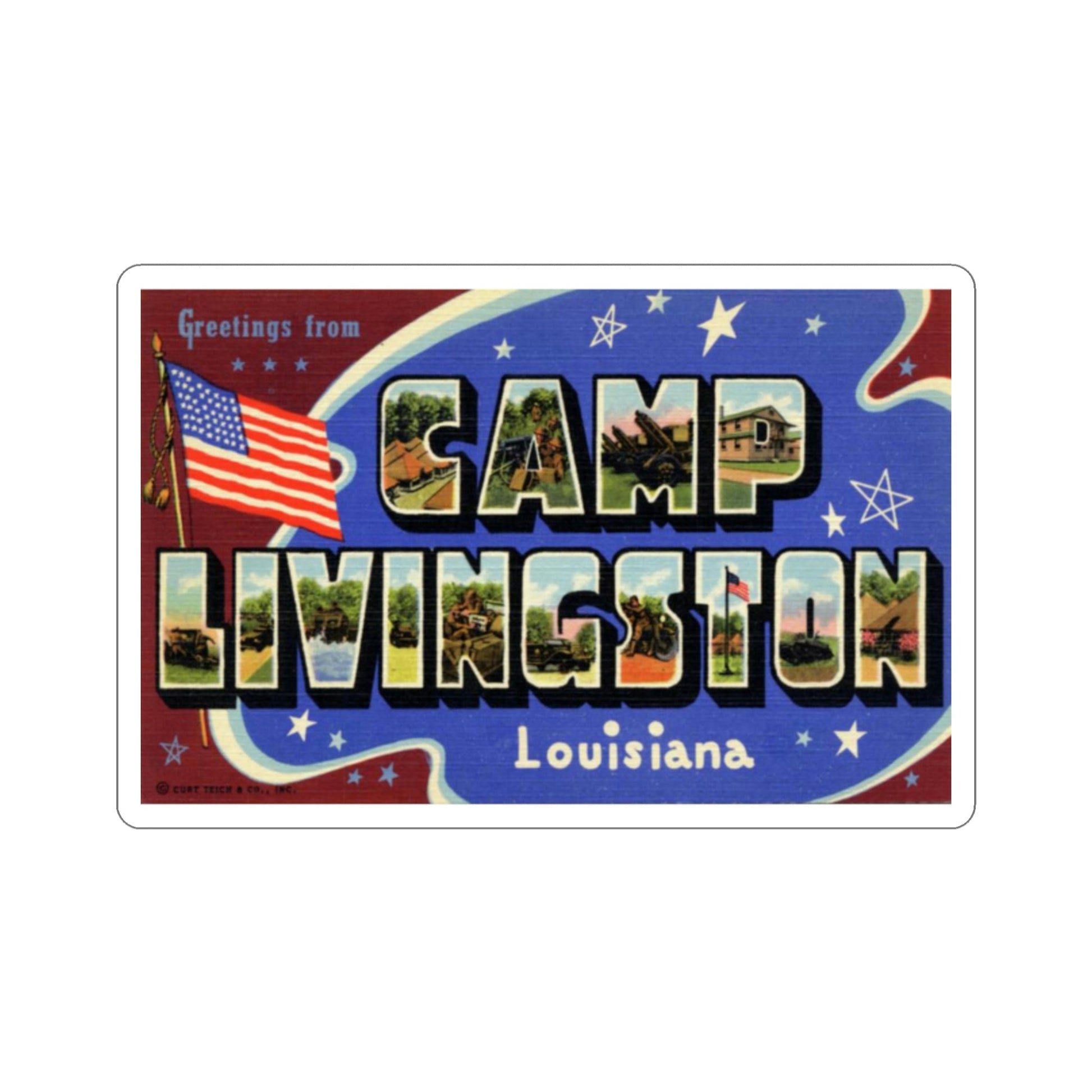 Camp Livingston Louisiana (Greeting Cards) STICKER Vinyl Die-Cut Decal-2 Inch-The Sticker Space