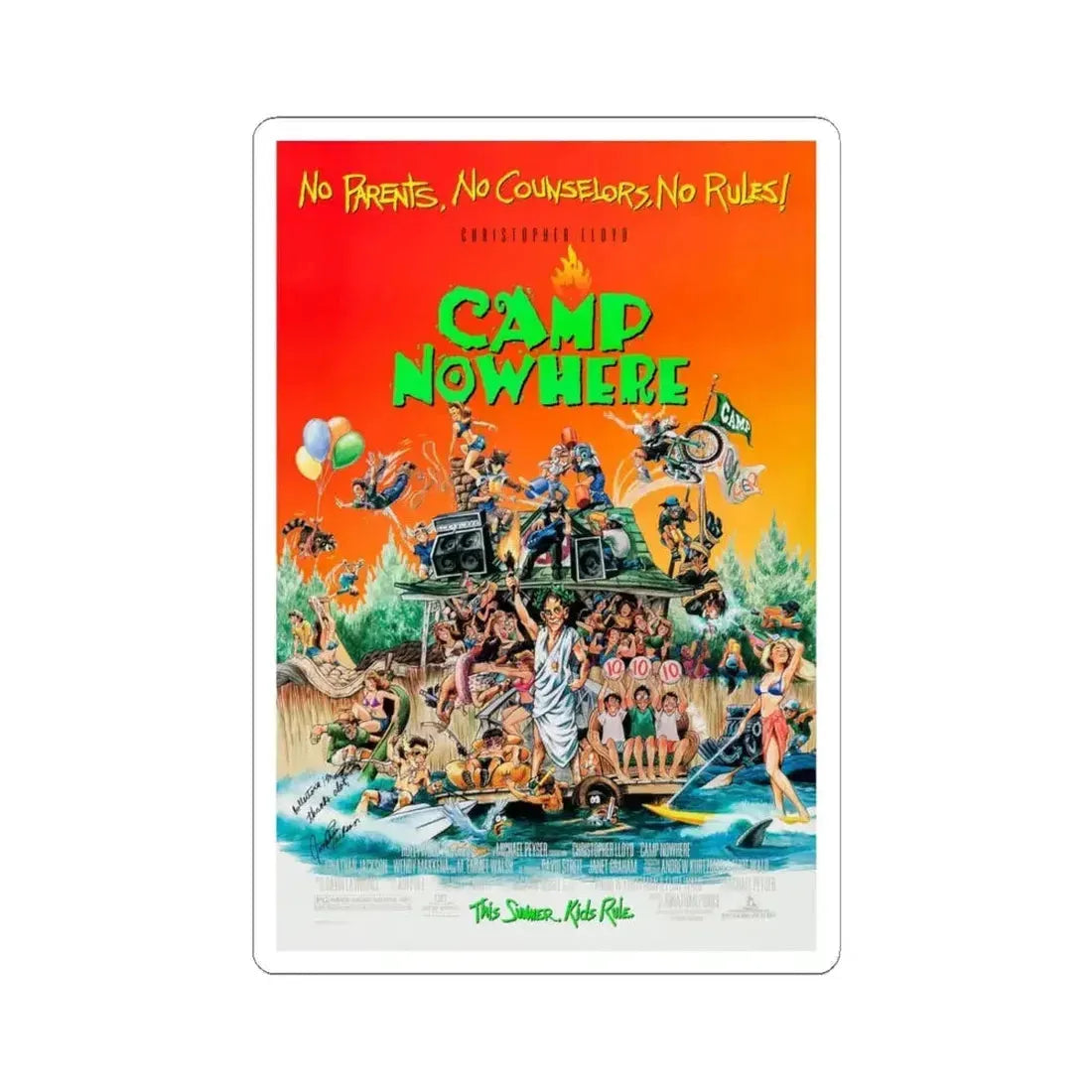 Camp Nowhere 1994 Movie Poster - STICKER Vinyl Kiss-Cut Decal 6 Inch White - The Sticker Space