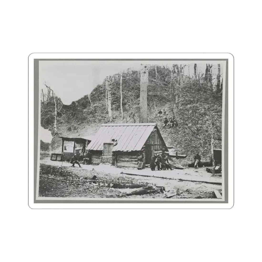 Camp (U.S. Civil War) STICKER Vinyl Kiss-Cut Decal 4 Inch White - The Sticker Space