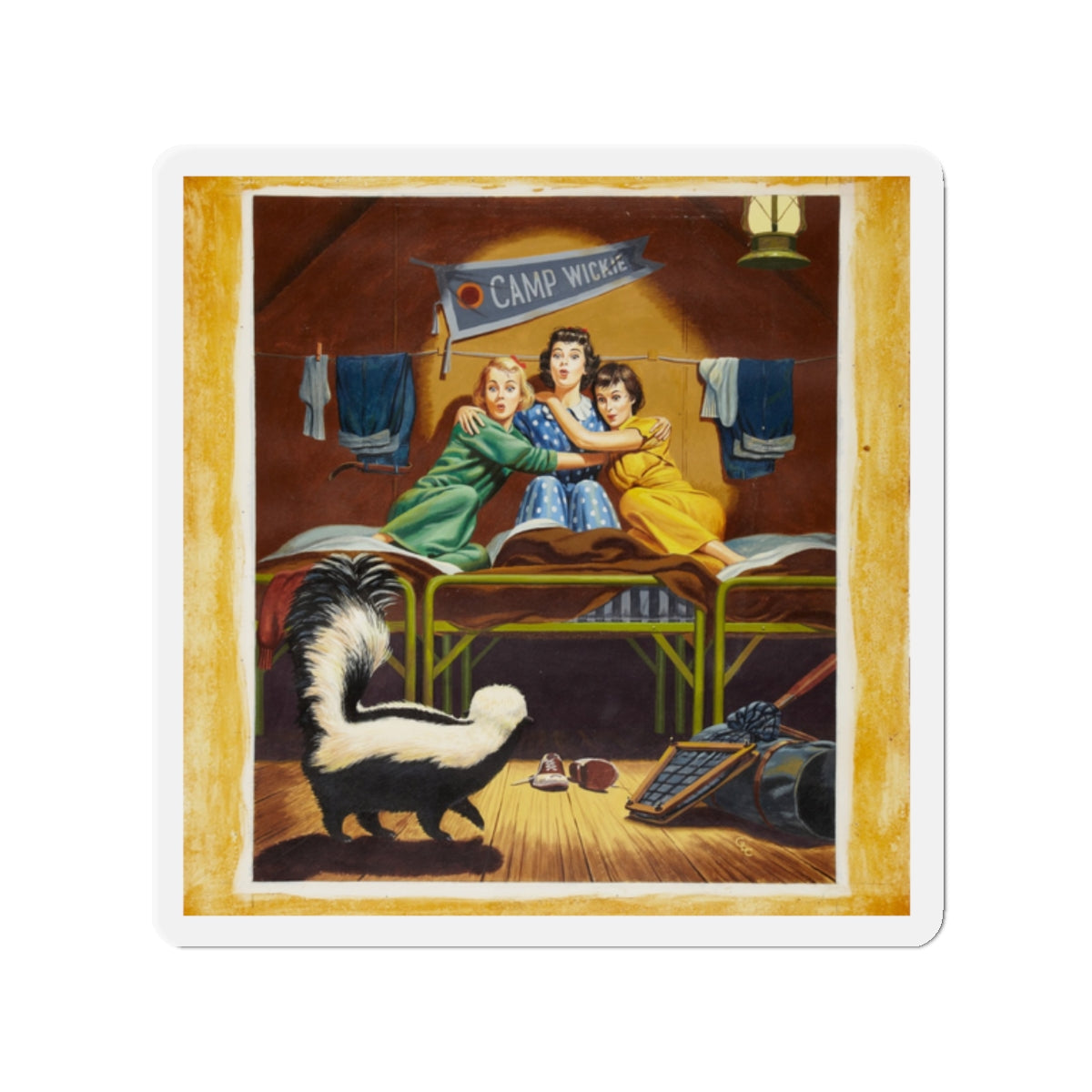 Camp Wickie, Illustration (Magazine Illustration) Refrigerator Magnet-2" x 2"-The Sticker Space