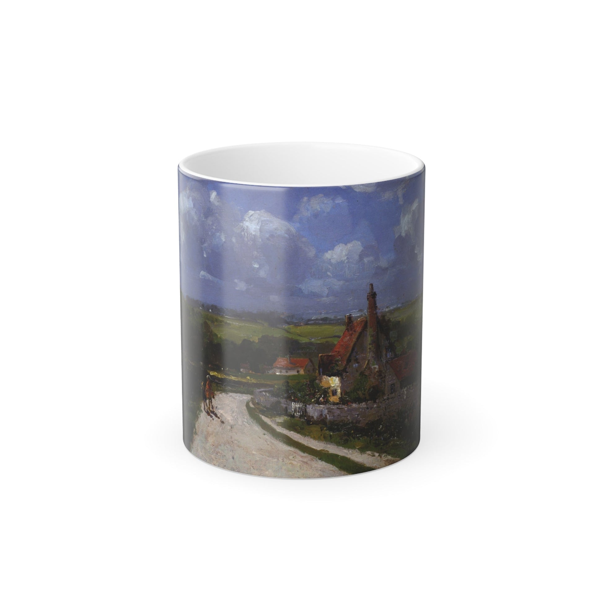 Campbell A Mellon (1876-1955) Going to the Village - Oil on Panel - Color Changing Mug 11oz-11oz-The Sticker Space