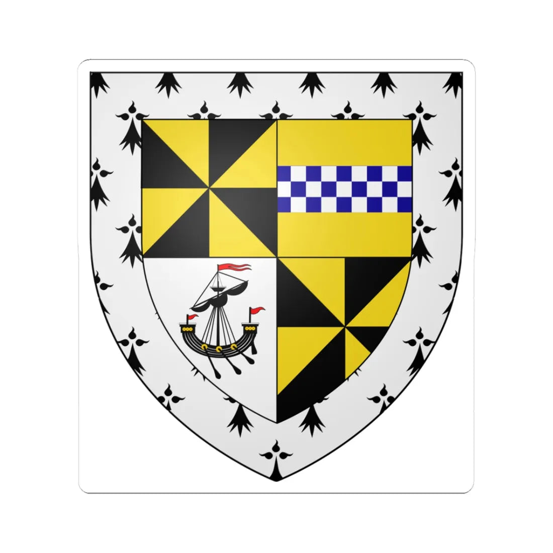 Campbell of Aberuchill arms (Scotland) (Coat of Arms) STICKER Vinyl Kiss-Cut Decal 3 Inch White - The Sticker Space