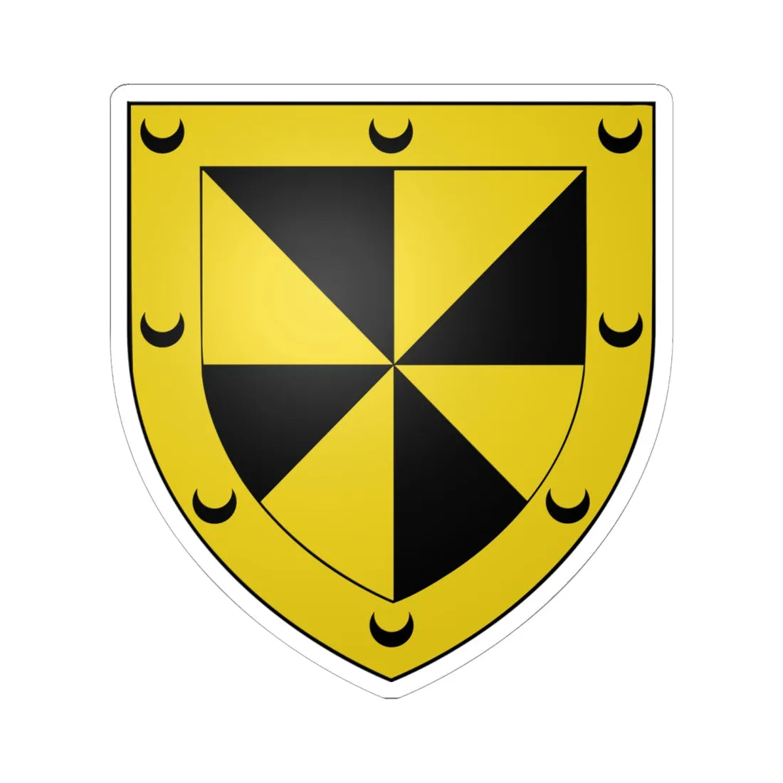 Campbell of Auchawillig arms (Scotland) (Coat of Arms) STICKER Vinyl Kiss-Cut Decal 6 Inch White - The Sticker Space