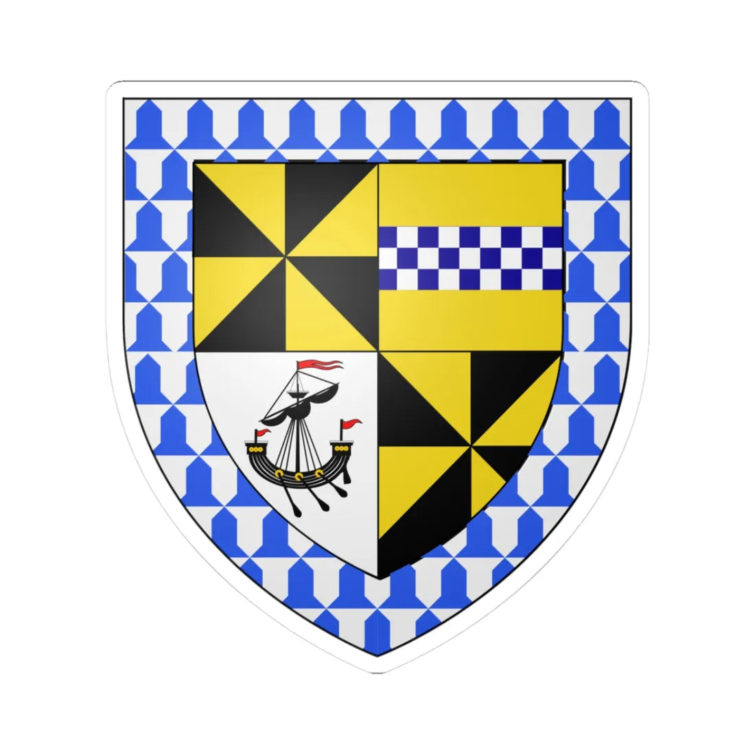 Campbell of Barcaldine arms (Scotland) (Coat of Arms) STICKER Vinyl Kiss-Cut Decal 3 Inch White - The Sticker Space
