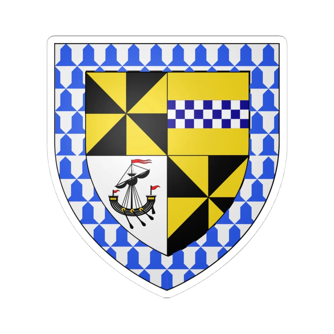 Campbell of Barcaldine arms (Scotland) (Coat of Arms) STICKER Vinyl Kiss-Cut Decal 4 Inch White - The Sticker Space