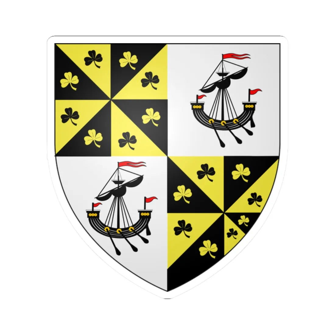 Campbell of Blythswood arms (Scotland) (Coat of Arms) STICKER Vinyl Kiss-Cut Decal 2 Inch White - The Sticker Space