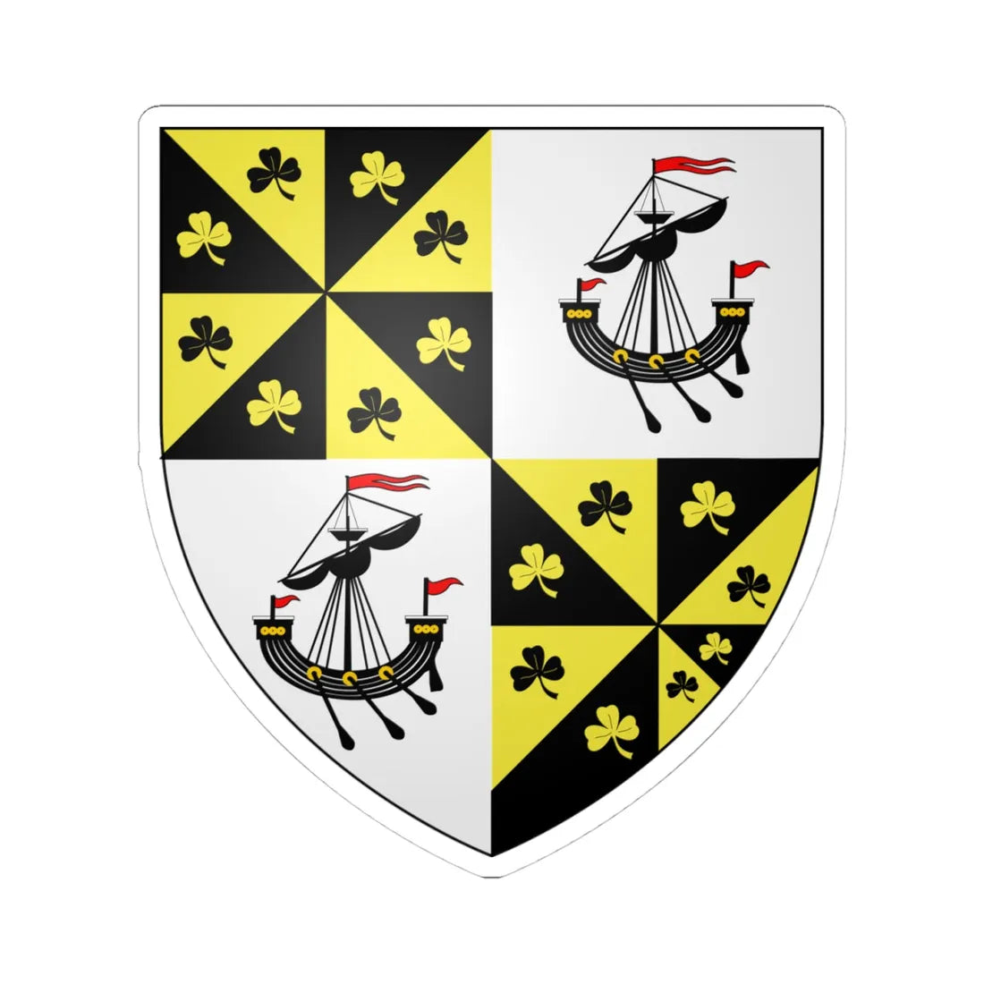 Campbell of Blythswood arms (Scotland) (Coat of Arms) STICKER Vinyl Kiss-Cut Decal 4 Inch White - The Sticker Space