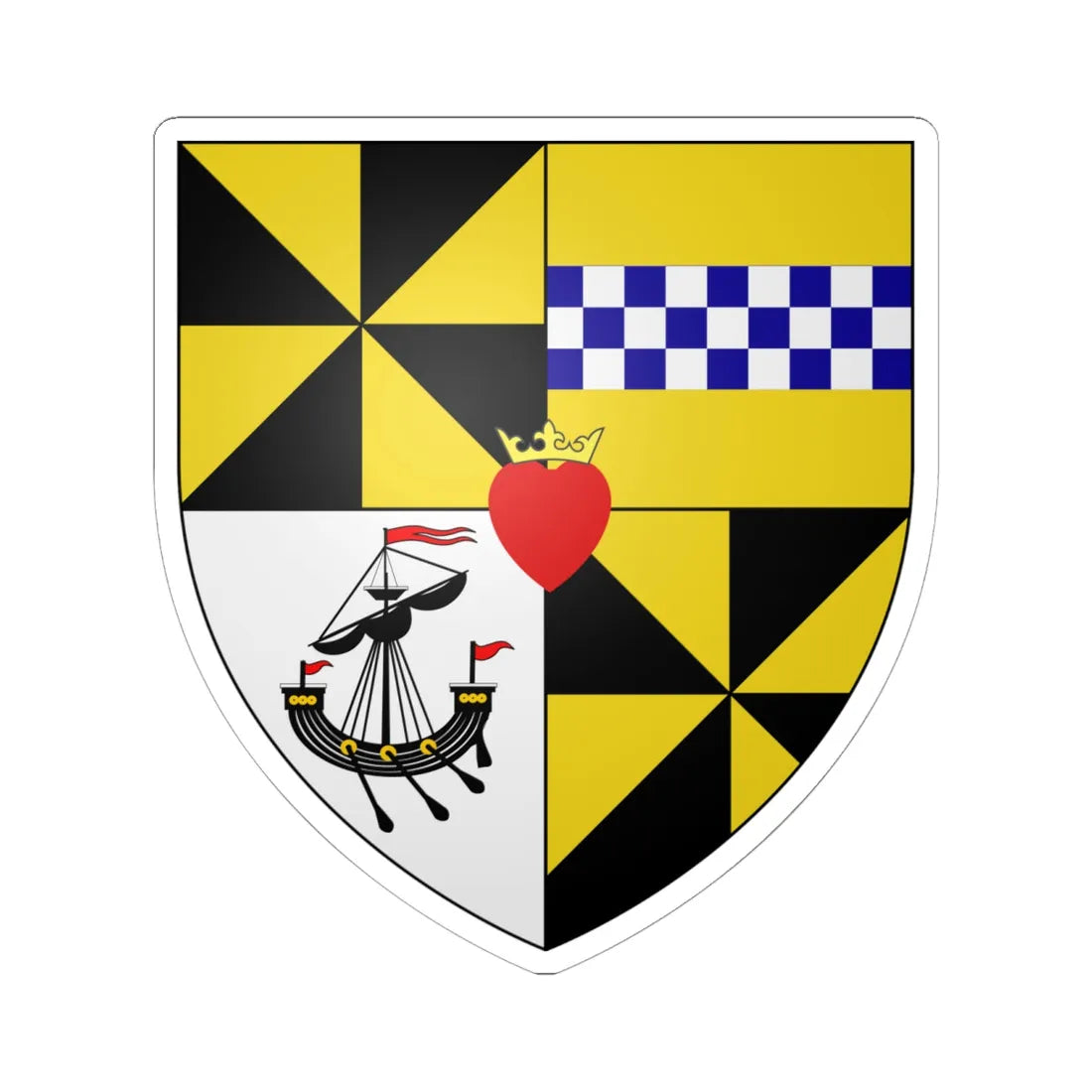 Campbell of Glenlyon arms (Scotland) (Coat of Arms) STICKER Vinyl Kiss-Cut Decal 6 Inch White - The Sticker Space