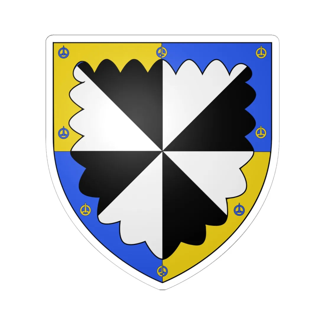 Campbell of Lix arms (Scotland) (Coat of Arms) STICKER Vinyl Kiss-Cut Decal 6 Inch White - The Sticker Space