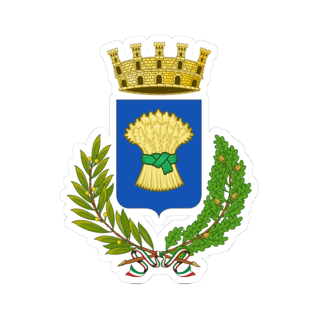 Campi Salentina-Stemma (Italy) (Coat of Arms) STICKER Vinyl Kiss-Cut Decal 3 Inch White - The Sticker Space