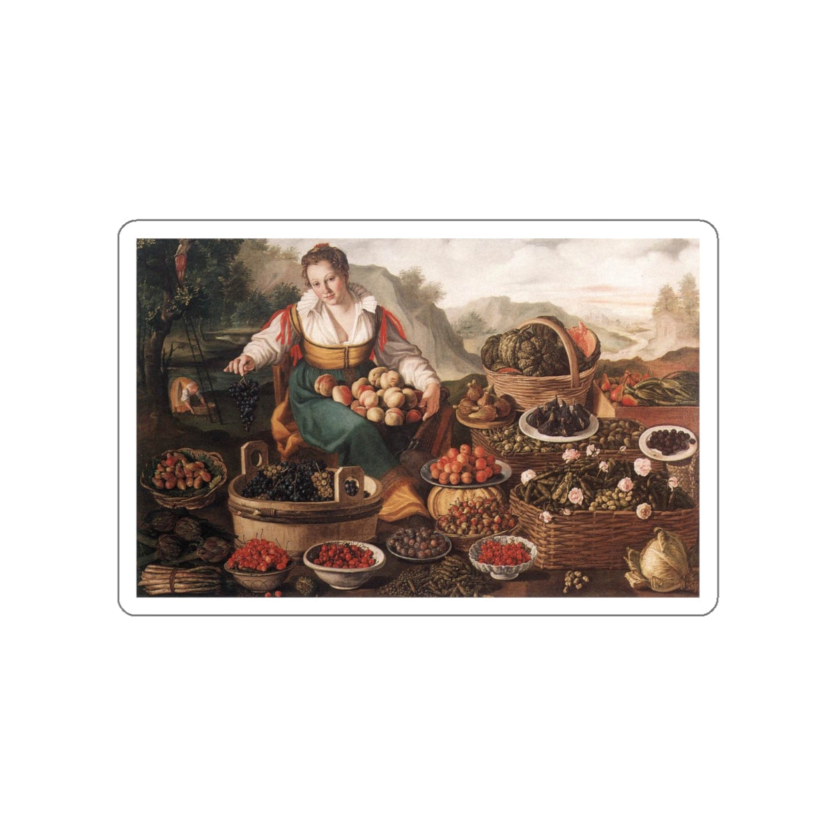 CAMPI, Vincenzo - The Fruit Seller (Artwork) STICKER Vinyl Die-Cut Decal-White-The Sticker Space