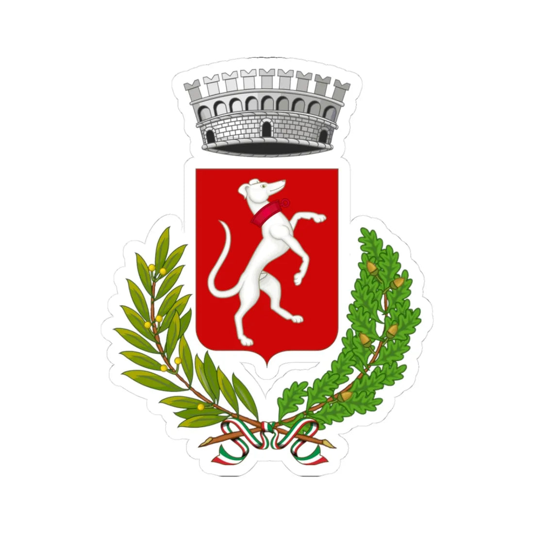Campiglia Marittima-Stemma (Italy) (Coat of Arms) STICKER Vinyl Kiss-Cut Decal 3 Inch White - The Sticker Space