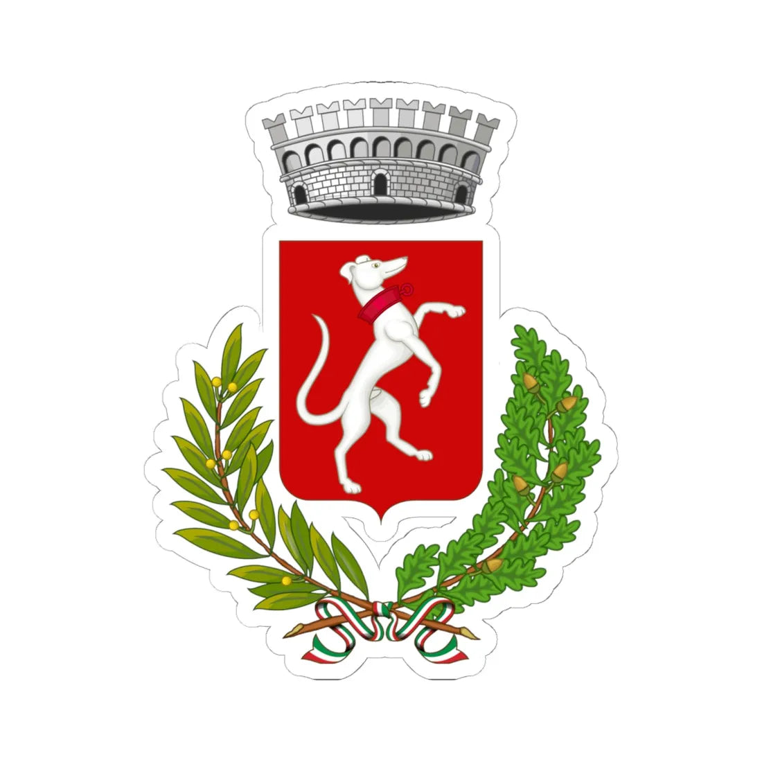 Campiglia Marittima-Stemma (Italy) (Coat of Arms) STICKER Vinyl Kiss-Cut Decal 6 Inch White - The Sticker Space