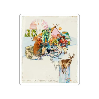 Camping Adventure Illustration (Magazine Illustration) STICKER Vinyl Die-Cut Decal - The Sticker Space