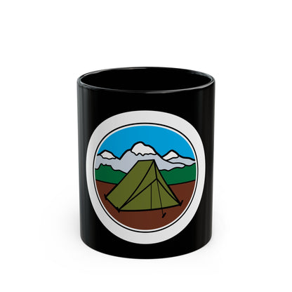 Camping (Boy Scout Merit Badge) Black Coffee Mug-11oz-The Sticker Space