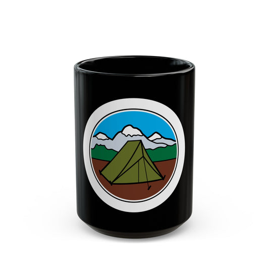 Camping (Boy Scout Merit Badge) Black Coffee Mug-15oz-The Sticker Space