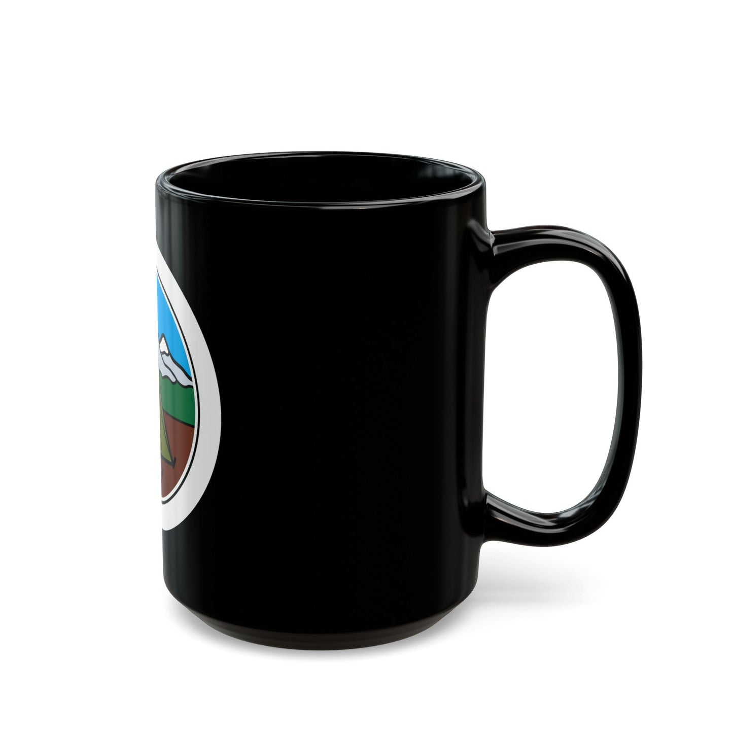 Camping (Boy Scout Merit Badge) Black Coffee Mug-The Sticker Space