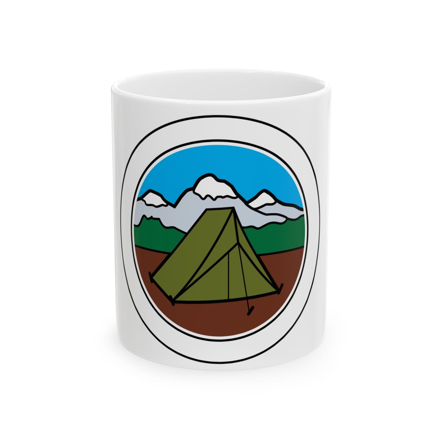 Camping (Boy Scout Merit Badge) White Coffee Mug-11oz-The Sticker Space