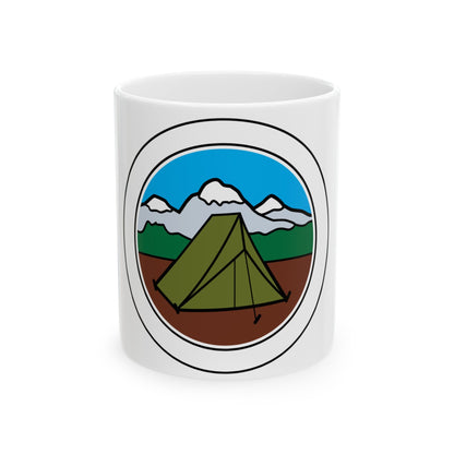 Camping (Boy Scout Merit Badge) White Coffee Mug-11oz-The Sticker Space