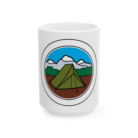 Camping (Boy Scout Merit Badge) White Coffee Mug-15oz-The Sticker Space