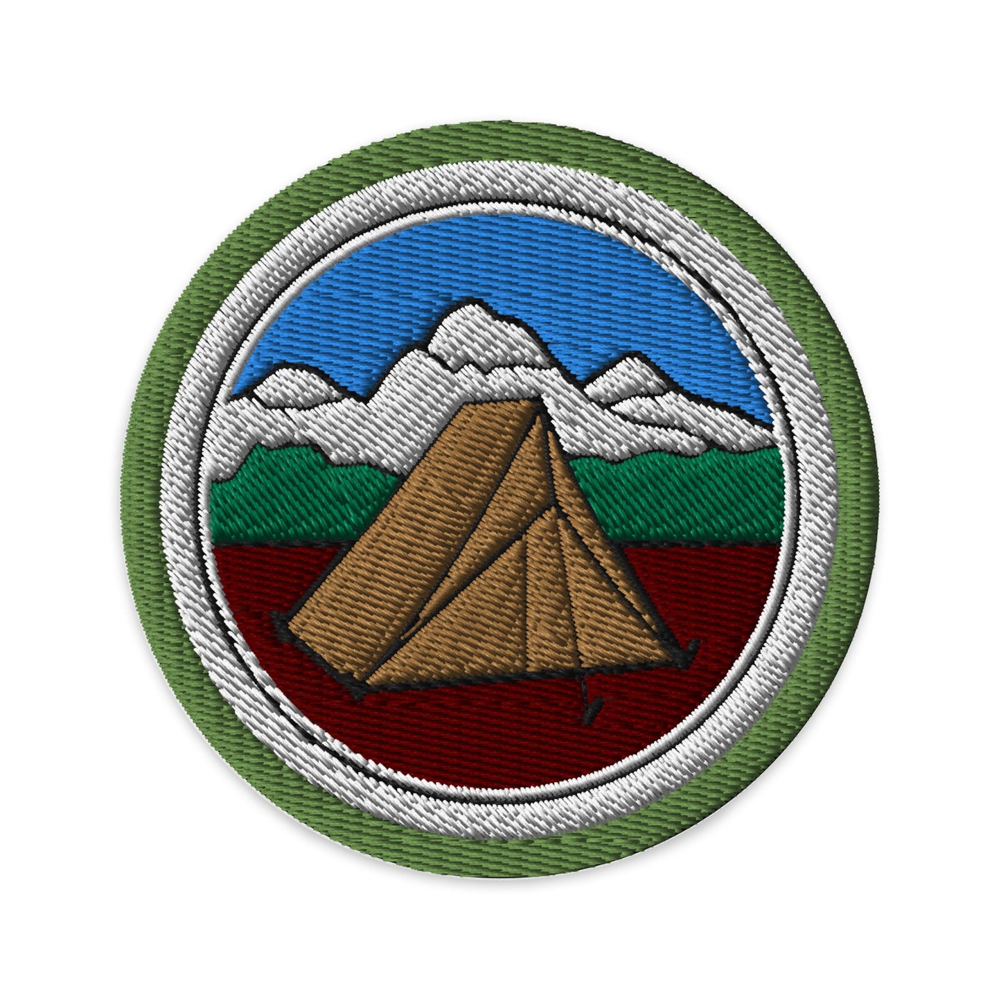 Camping (Boy Scouts Merit Badge) Embroidered Patch-Black-The Sticker Space