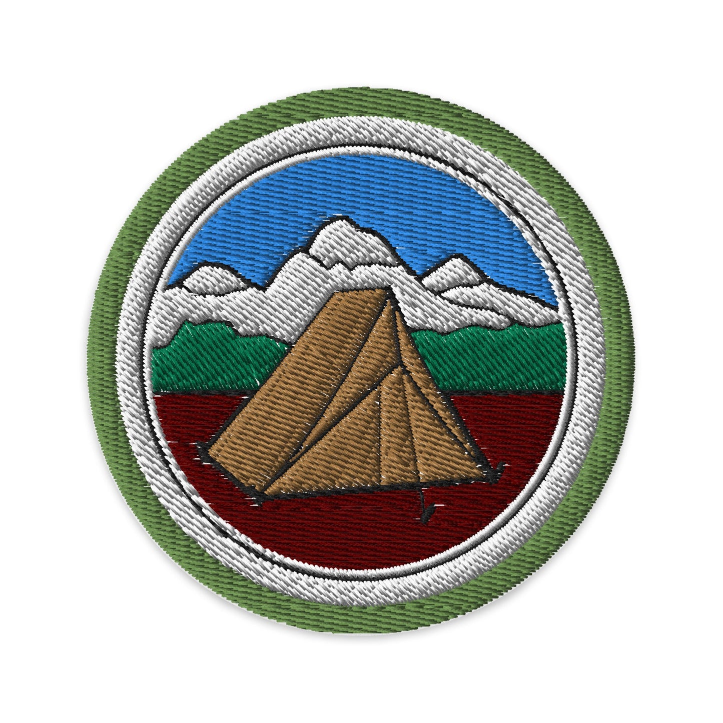 Camping (Boy Scouts Merit Badge) Embroidered Patch-White-The Sticker Space