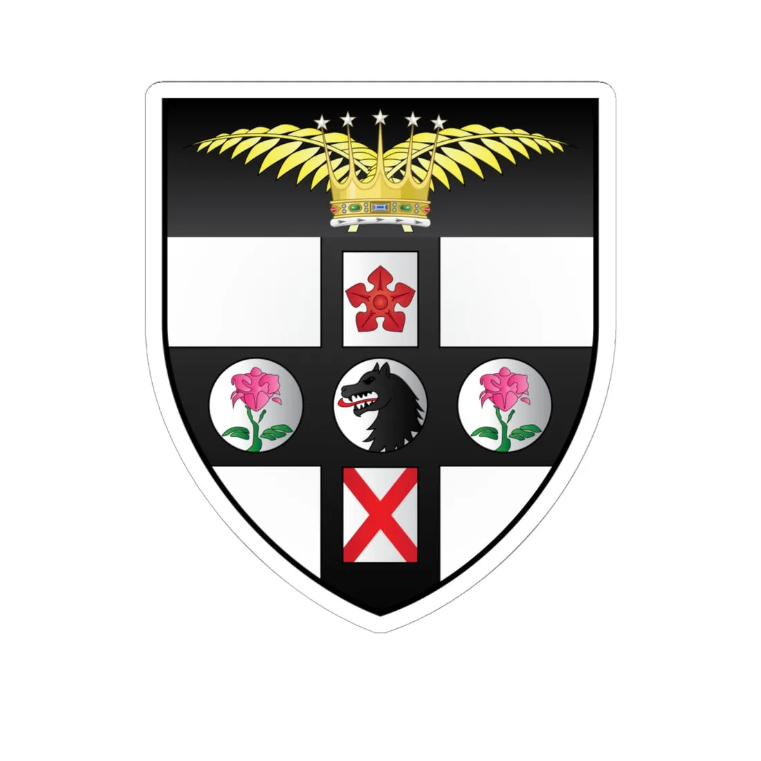 Campion Hall Oxford Coat Of Arms (England) (Coat of Arms) STICKER Vinyl Kiss-Cut Decal 6 Inch White - The Sticker Space