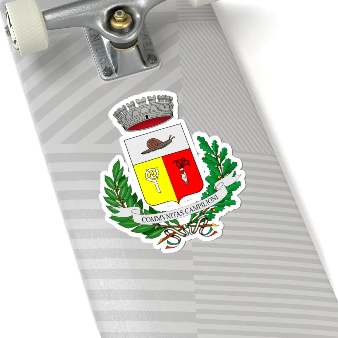 Campione dItalia-Stemma-Coronamenti (Italy) (Coat of Arms) STICKER Vinyl Kiss-Cut Decal - The Sticker Space