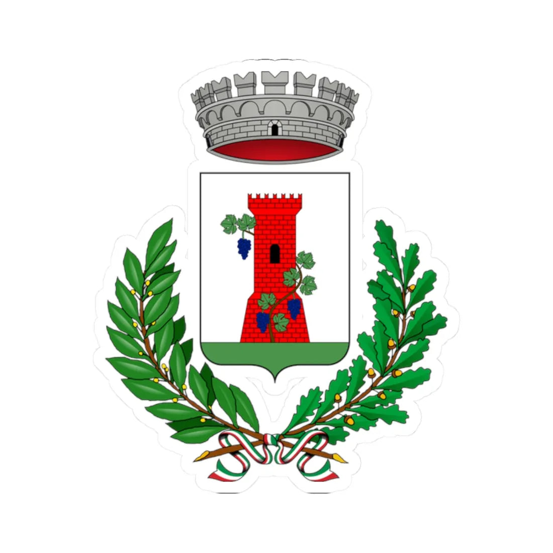 Campomorone-Stemma (Italy) (Coat of Arms) STICKER Vinyl Kiss-Cut Decal 2 Inch White - The Sticker Space