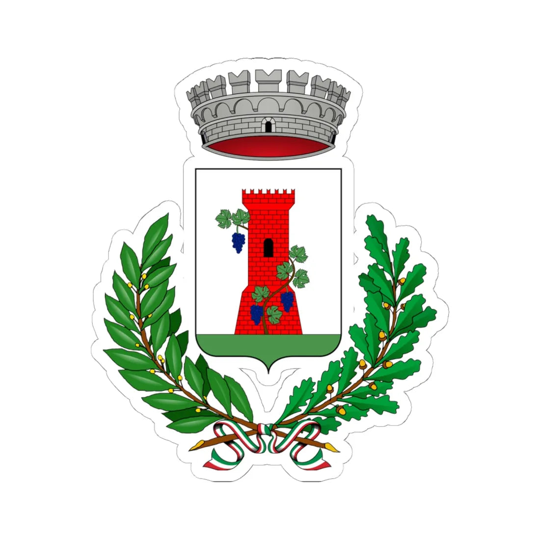 Campomorone-Stemma (Italy) (Coat of Arms) STICKER Vinyl Kiss-Cut Decal 6 Inch White - The Sticker Space