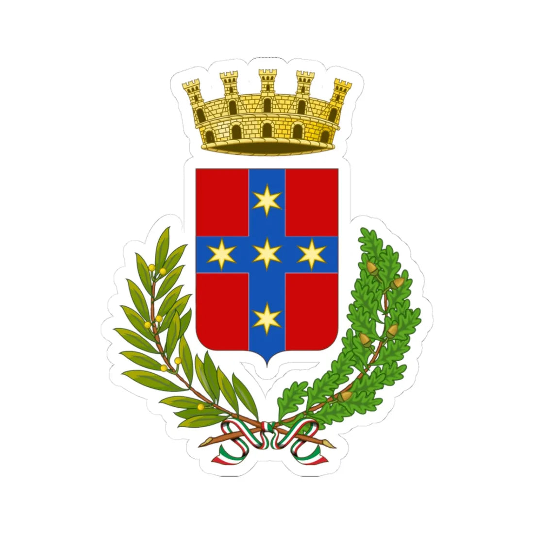 Camporosso-Stemma (Italy) (Coat of Arms) STICKER Vinyl Kiss-Cut Decal 3 Inch White - The Sticker Space