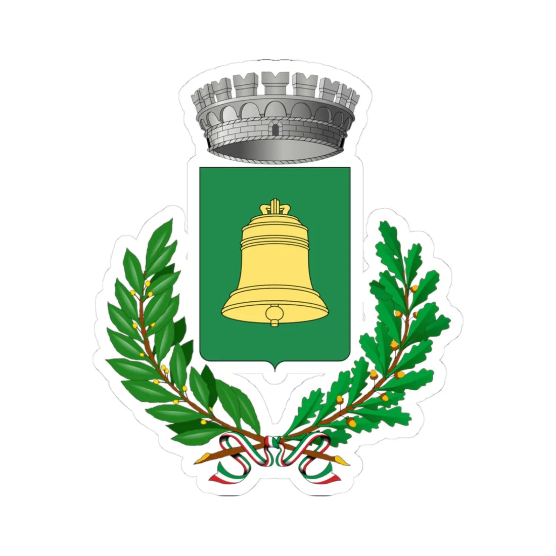 Camposano-Stemma (Italy) (Coat of Arms) STICKER Vinyl Kiss-Cut Decal 3 Inch White - The Sticker Space